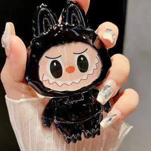 Black Labubu phone stand with mirror (New)